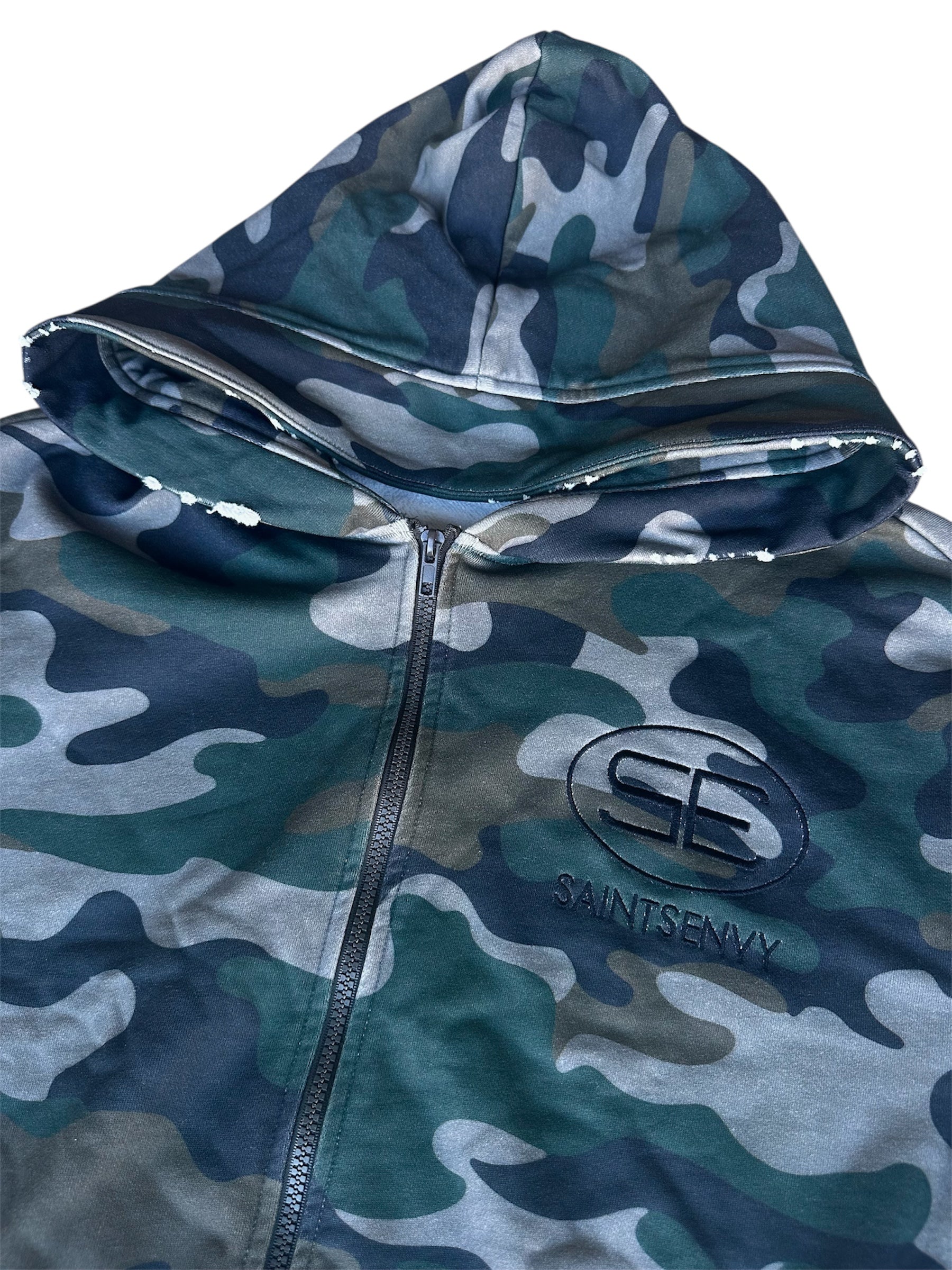 Distressed Camo Hoodie